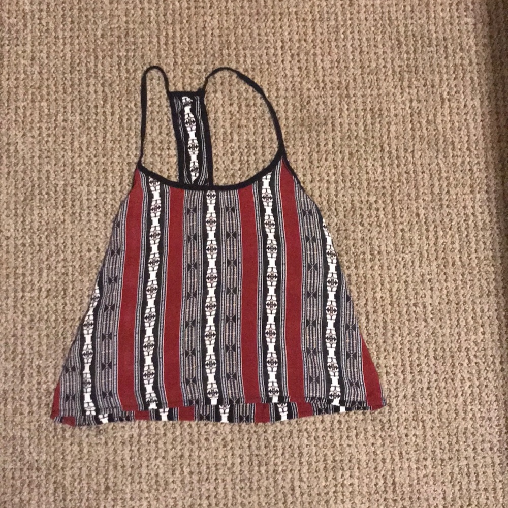 Black red and white crop top